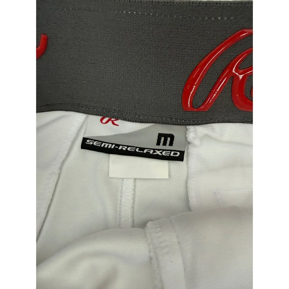Rawlings Pro-Dri Mens Baseball Pants White Semi-Relaxed Fit LNCHSR Medium NWT